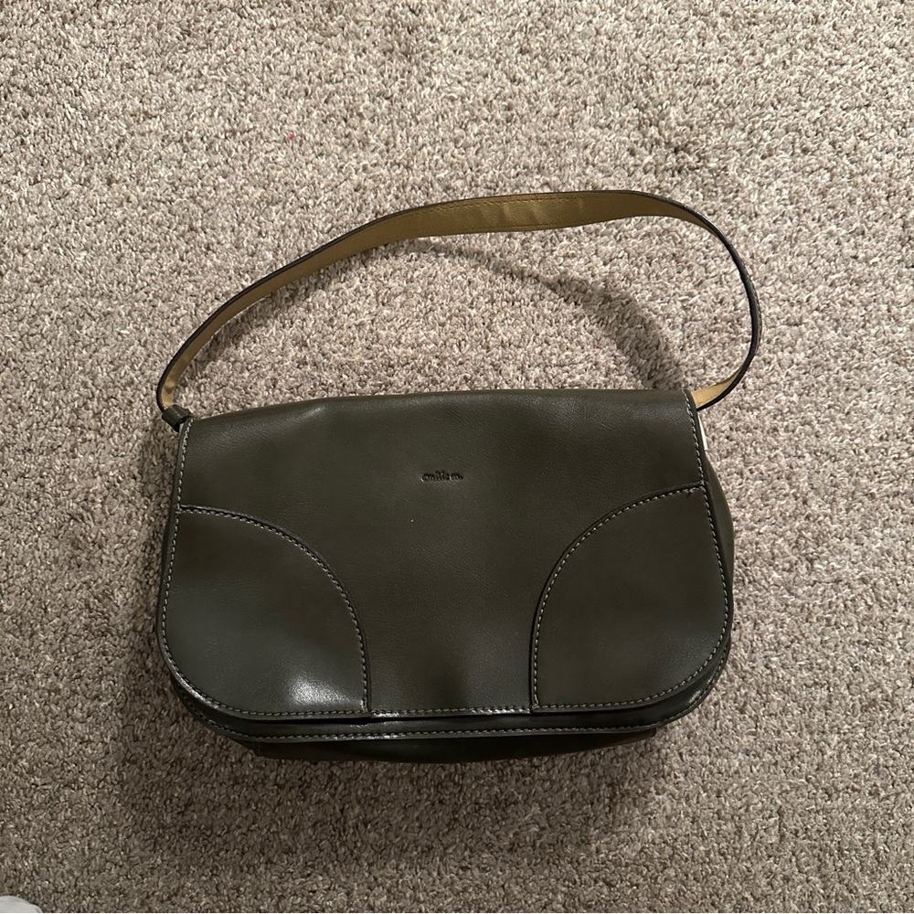 Emily M Olive Green Shoulder Bag